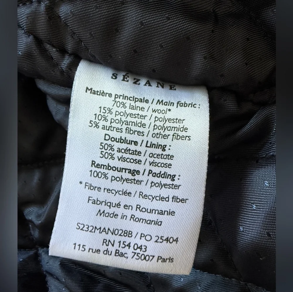 SÉZANE RICHIE Wool Tan Blue Plaid Bomber Oversized Jacket Coat RARE  NWT - Picture 8 of 9